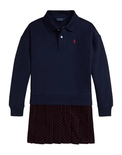 Платье-толстовка с воротником поло, синий Polo ralph lauren kids