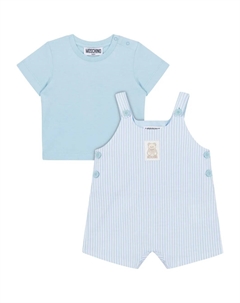 Комплект из рубашки и шорт в полоску, синий Moschino kids