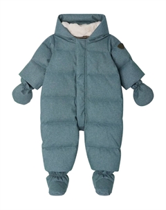 Дутый комбинезон с капюшоном, зеленый Bonpoint