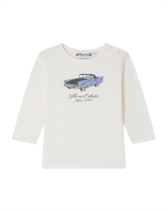 Футболка с длинными рукавами и принтом, белый Bonpoint