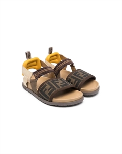 Сандалии с ремешком на пятке и логотипом, коричневый Fendi kids