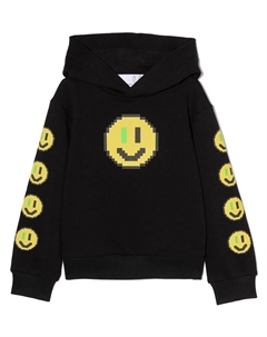 Худи с принтом Pixel Smiley, черный Natasha zinko kids