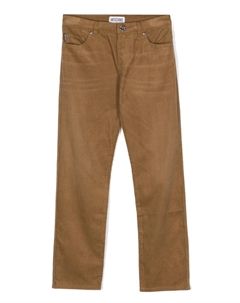 Прямые брюки с вышитым логотипом, коричневый Moschino kids