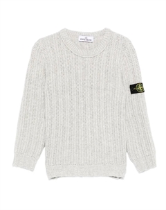 Джемпер в рубчик с нашивкой-логотипом, серый Stone island junior
