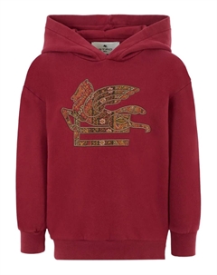 Худи с вышивкой Pegaso, красный Etro kids