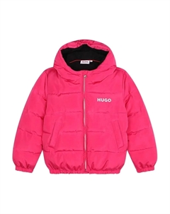 Стеганая куртка с капюшоном, розовый Hugo