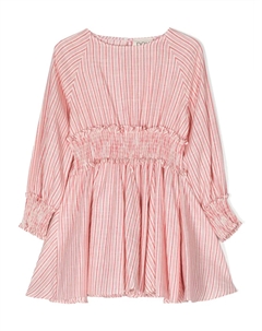 Платье в полоску с присборенной талией, нейтральный Douuod kids