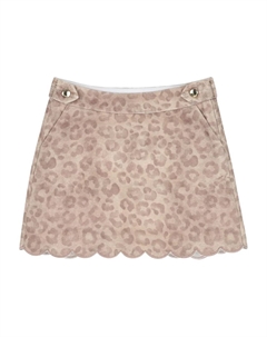 Юбка с фестонами и леопардовым принтом, нейтральный Chloé kids