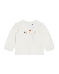 Футболка с длинными рукавами и принтом, белый Tartine et chocolat