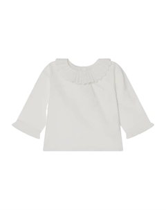 Футболка с длинными рукавами и складками, белый Bonpoint