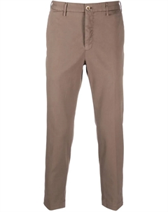 Прямые брюки с заниженной талией, коричневый Incotex