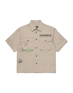 Рубашка с логотипом, коричневый Dsquared2 kids
