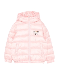 Утепленная куртка с логотипом, розовый Moschino kids