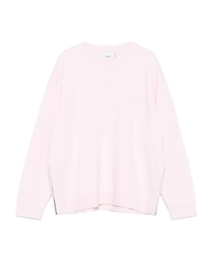 Шерстяной свитер с вышитым логотипом, розовый Fendi kids