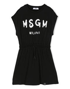 Платье без рукавов с логотипом, черный Msgm kids
