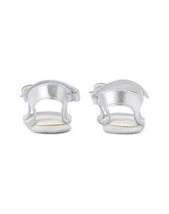 Босоножки с эффектом металлик, серебряный Baby walker