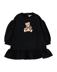 Платье с оборками и принтом Teddy Bear, черный Moschino kids