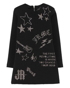 Платье, украшенное стразами, черный John richmond junior