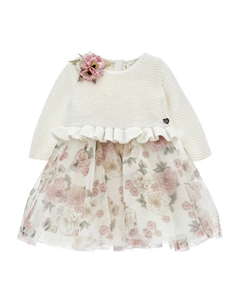 Многослойное платье, нейтральный Monnalisa