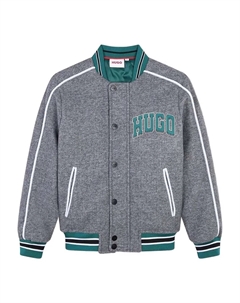 Куртка-бомбер с логотипом, серый Hugo