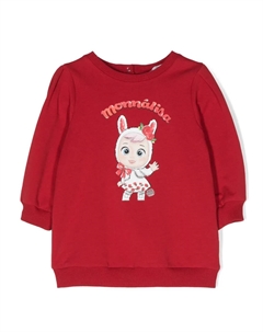 Платье с длинными рукавами и логотипом, красный Monnalisa