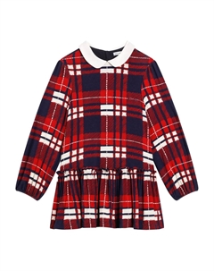 Платье мини в клетку тартан, красный Dolce & gabbana kids