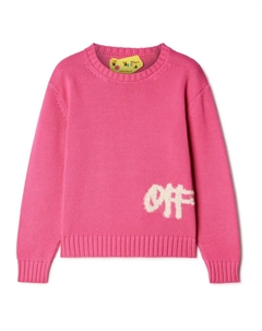 Джемпер в рубчик с логотипом, розовый Off-white kids