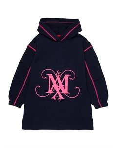 Платье-худи с монограммой, черный Max&co. kids