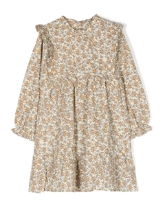 Платье с длинными рукавами и цветочным принтом, нейтральный Konges slojd