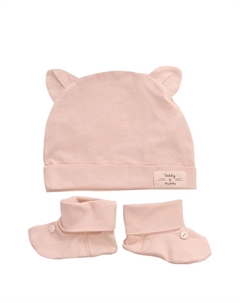 Комплект из шапки и пинеток, розовый Teddy & minou