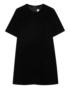 Платье с короткими рукавами и стразами, черный Zadig & voltaire kids