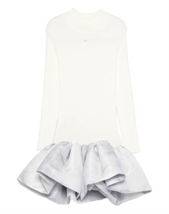 Мини-платье с оборкой по подолу, белый Elisabetta franchi kids