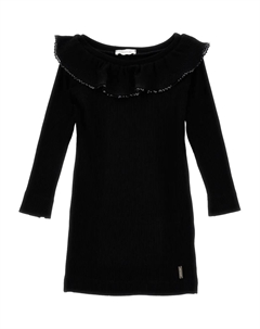 Платье в рубчик, черный Monnalisa