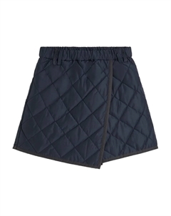 Стеганая юбка с запахом, синий Brunello cucinelli kids