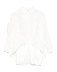 Платье-рубашка с цветочной аппликацией, белый Elisabetta franchi la mia bambina