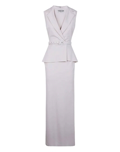 Платье с баской и поясом, белый Chiara boni la petite robe