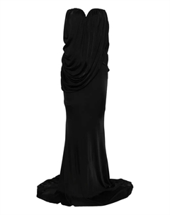 Платье без бретелек с драпировкой и воротником-хомутиком, черный Giuseppe di morabito