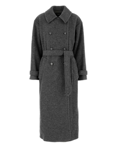 Двубортное шерстяное пальто с поясом, серый A.p.c.