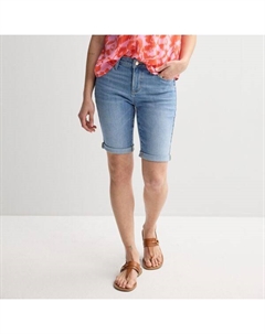 Женские шорты-бермуды с отворотами и манжетами, цвет blue wash Sonoma goods for life