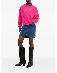 Мини-платье из джинсовой рубашки с поясом, синий Hugo