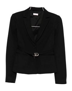 Однобортный пиджак с поясом, черный Liu jo