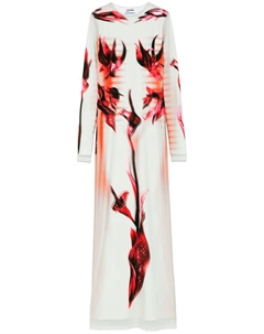 Двухслойное платье макси с принтом, зеленый Jean paul gaultier