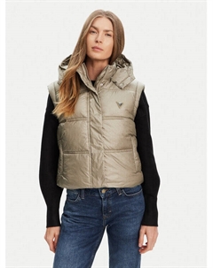 Утепленный жилет regular fit W5YL11 WHDO2, зелёный Guess