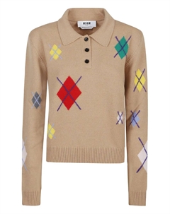 Поло с ромбовидным узором, нейтральный Msgm