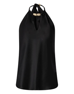 Блузка с бантом и халтер-воротом, черный Pinko