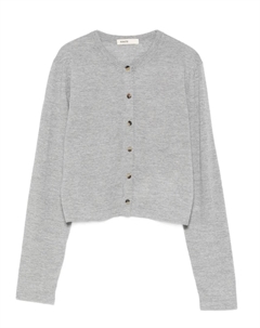 Кардиган из смесовой шерсти с застежкой на пуговицы спереди, серый Khaite