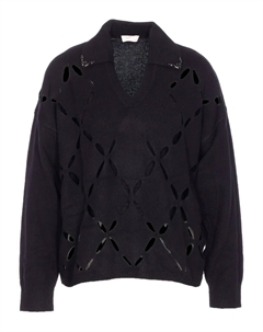 Свитер с V-образным вырезом, черный Liu jo