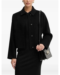 Однобортное пальто с воротником на пуговицах, черный Boss