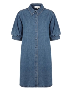 Джинсовое платье-рубашка с объемными плечами, синий Frame