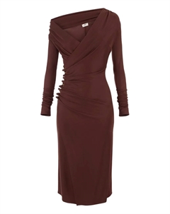 Драпированное платье миди, коричневый Elisabetta franchi